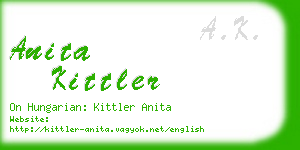 anita kittler business card